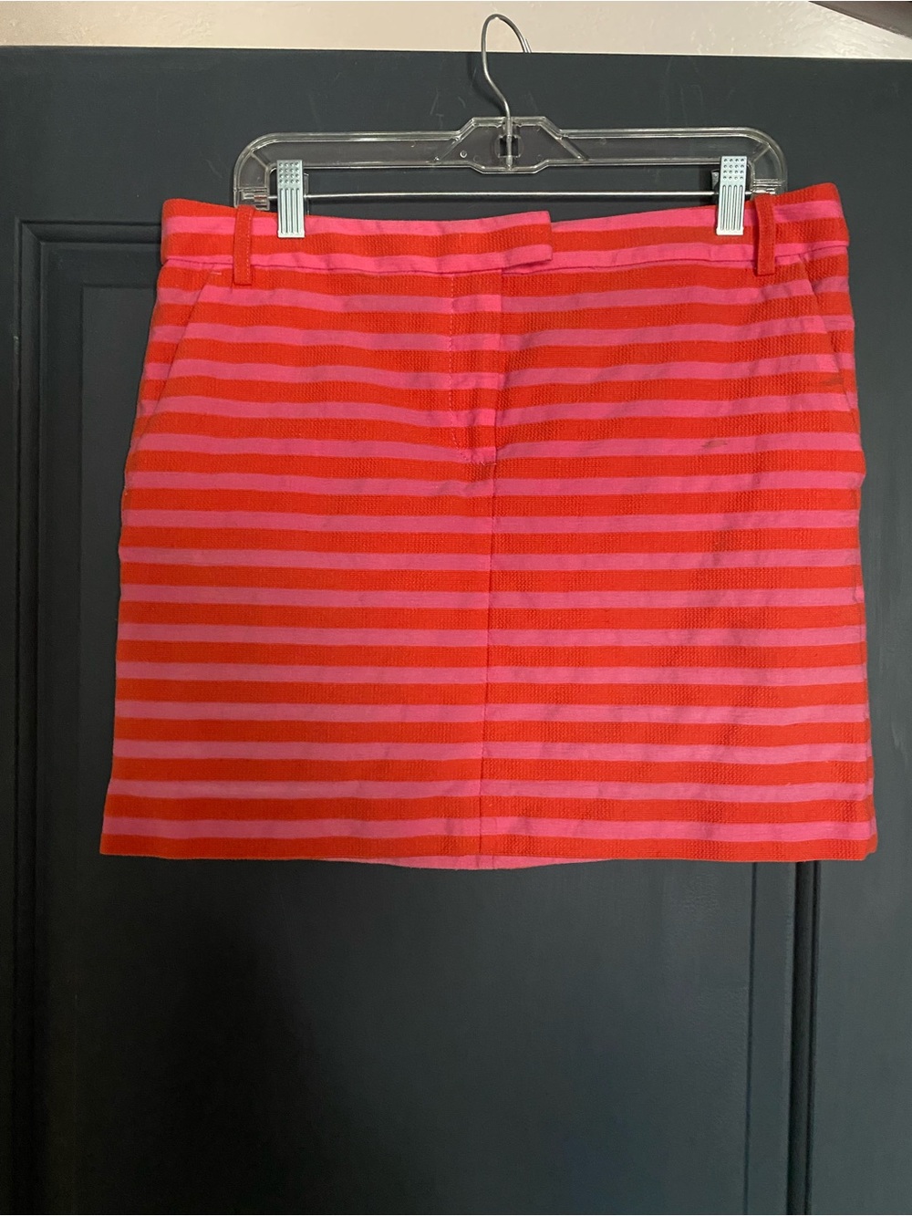 J. Crew Orange and Pink Striped Mini Skirt